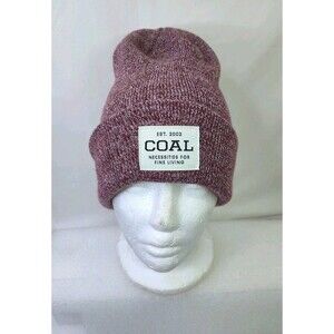 Coal  Beanie Hat Burgundy Spackle Knit Embroidered Logo Men’s One Size